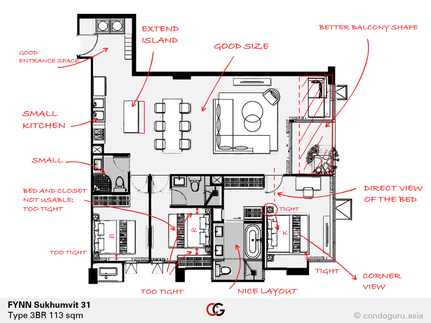 FYNN Sukhumvit 31 — Type 3BR floorplan