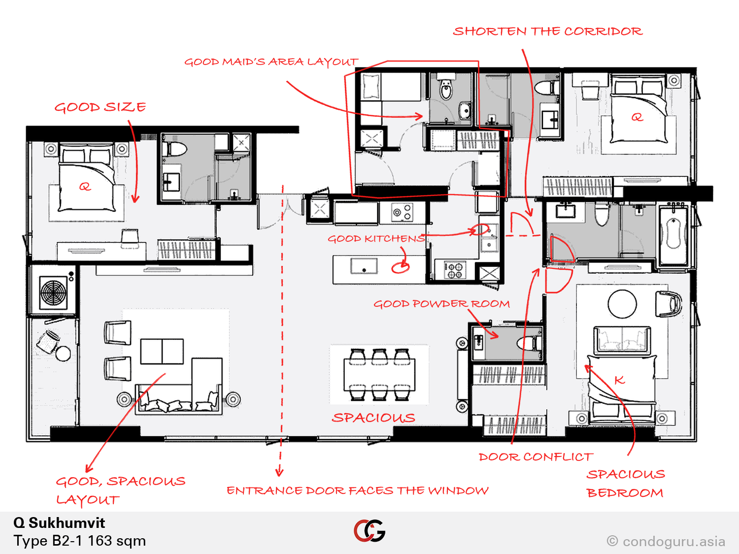 Q Sukhumvit — Type B2-1 floorplan
