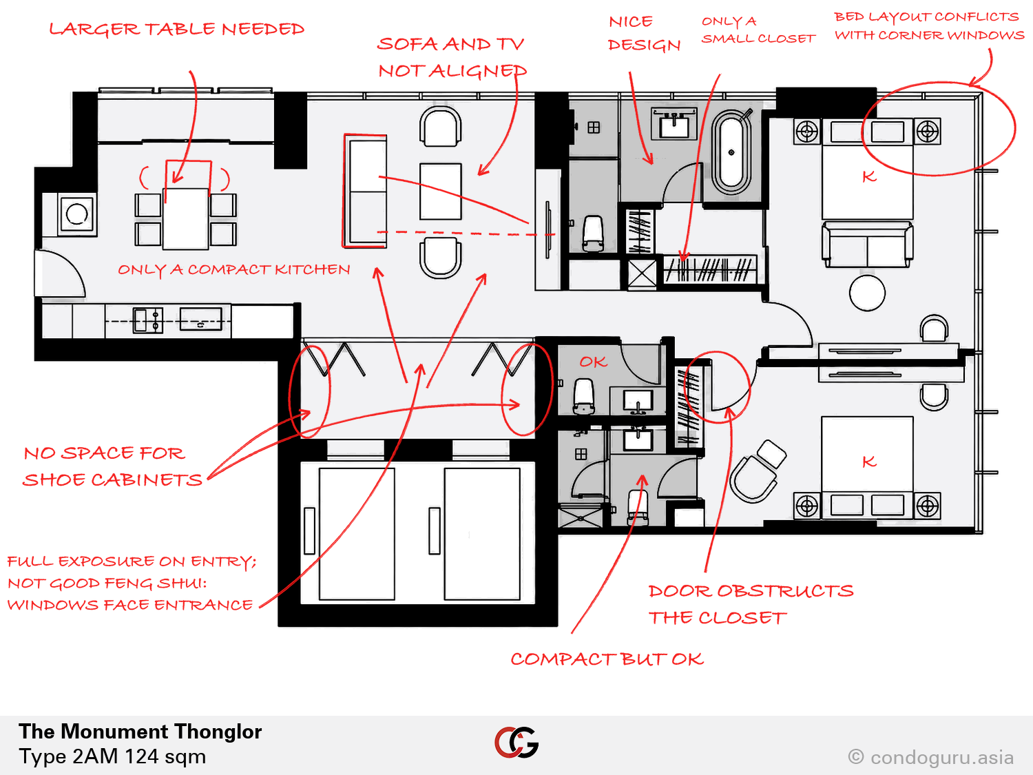 The Monument Thonglor — Type 2AM floorplan