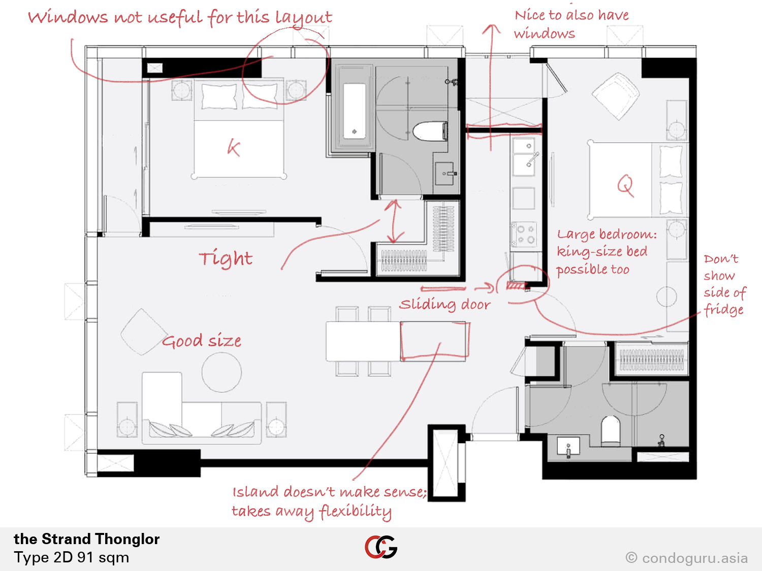 the Strand Thonglor — Type 2D floorplan
