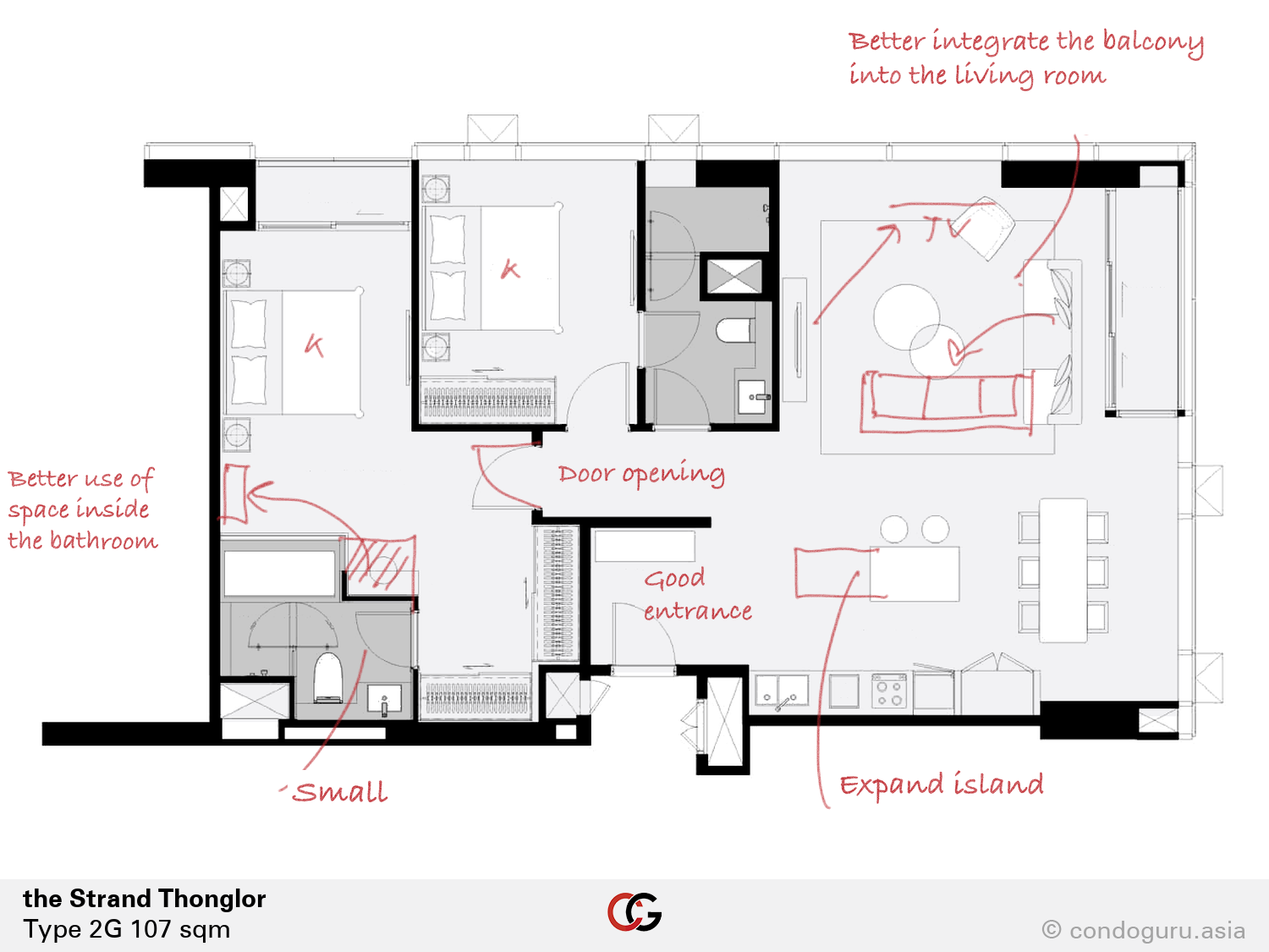 the Strand Thonglor — Type 2G floorplan