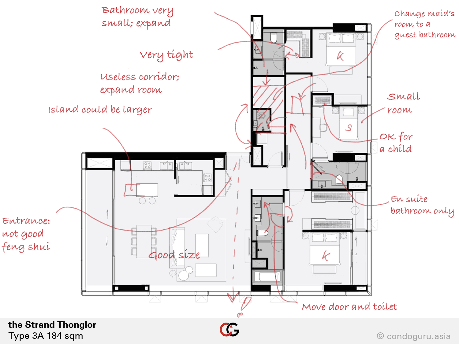 the Strand Thonglor — Type 3A floorplan